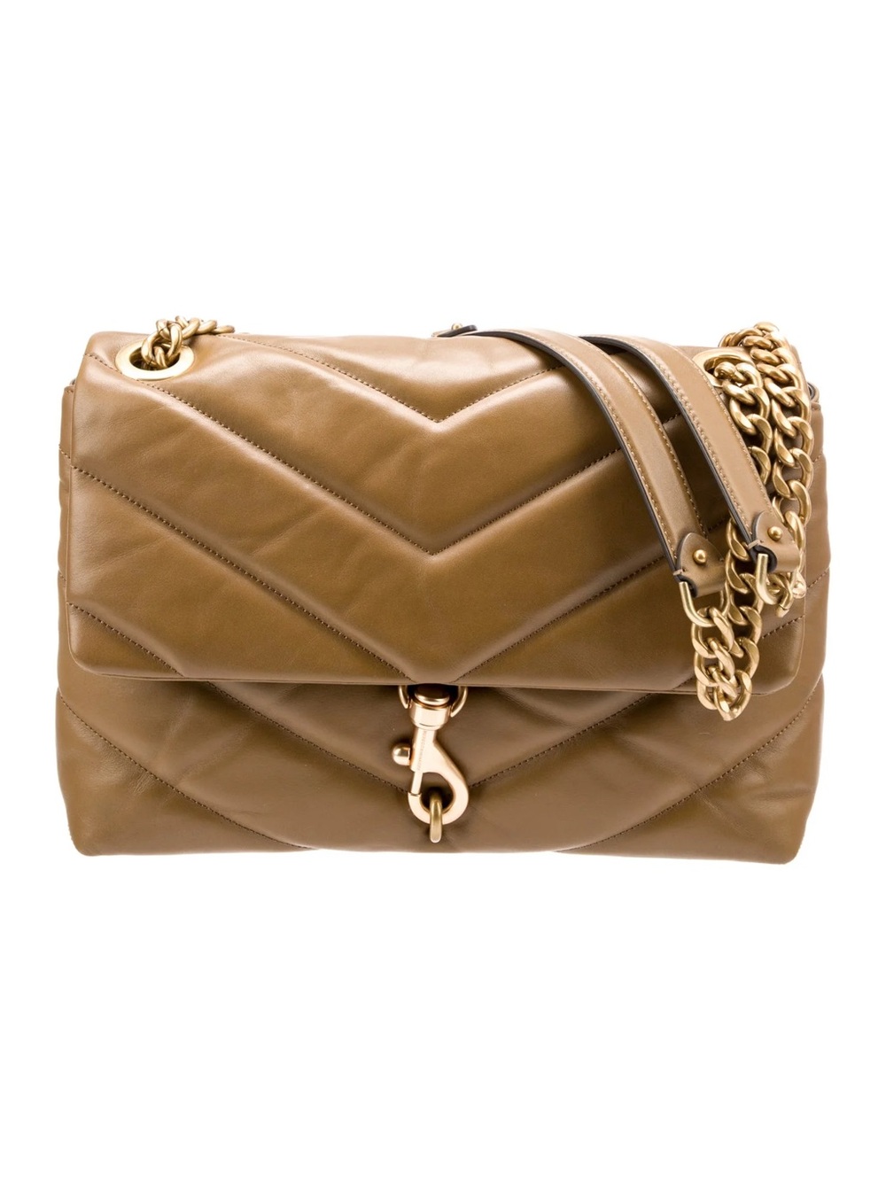 Rebecca Minkoff Quilted Shoulder Bag in Camel with Gold Hardware